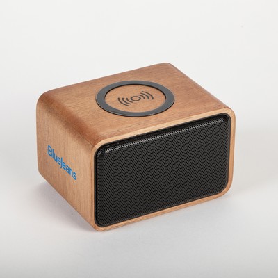 Mahogany Wood-Crafted Bluetooth Speaker & Wireless Charger